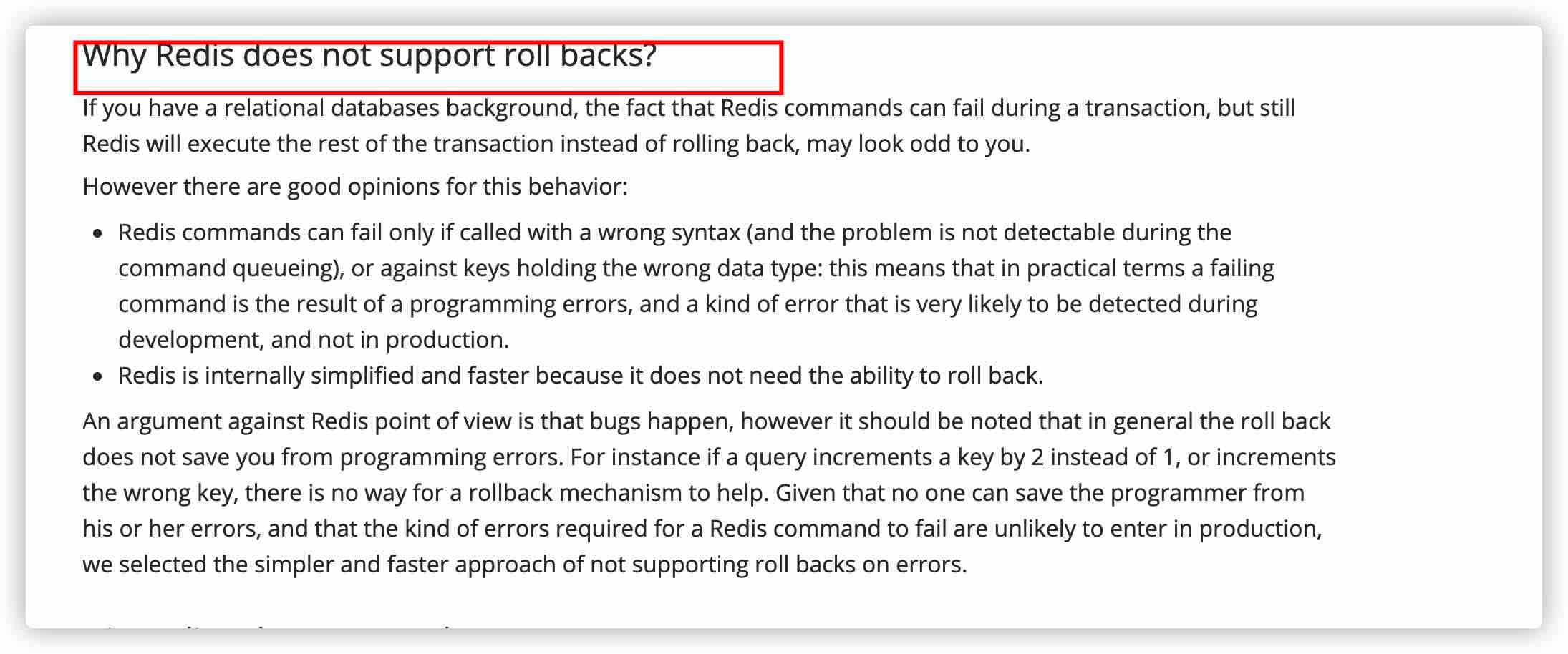 redis roll back